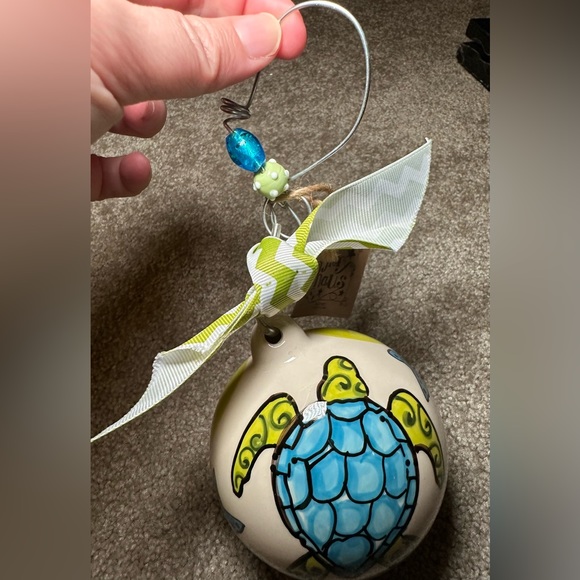 NWT Glory Haus sea turtle ball ornament with Ethan customization - Picture 3 of 13